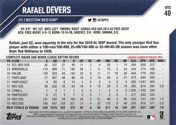 2020 Topps Utz #40 Rafael Devers Back