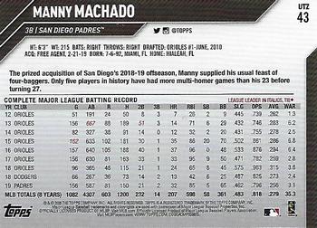 2020 Topps Utz #43 Manny Machado Back