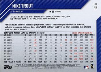 2020 Topps Utz #59 Mike Trout Back