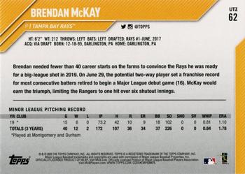 2020 Topps Utz #62 Brendan McKay Back