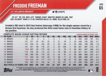 2020 Topps Utz #65 Freddie Freeman Back