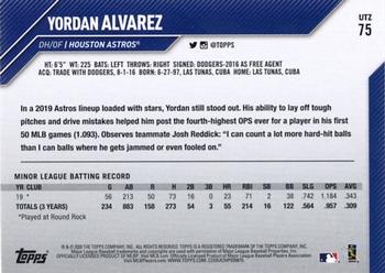 2020 Topps Utz #75 Yordan Alvarez Back