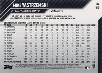 2020 Topps Utz #80 Mike Yastrzemski Back