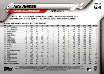 2020 Topps Arizona Diamondbacks #AZ-8 Nick Ahmed Back