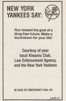 1985 New York Yankees Police #1 Willie Randolph Back
