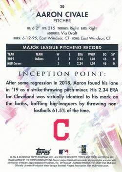 2020 Topps Inception - Green #20 Aaron Civale Back