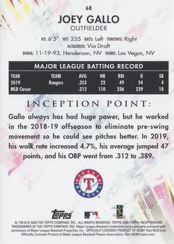 2020 Topps Inception - Green #68 Joey Gallo Back