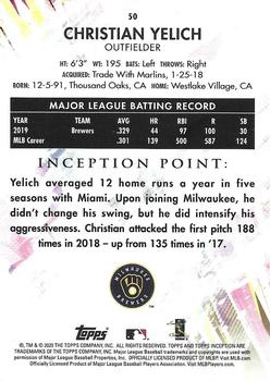 2020 Topps Inception - Purple #50 Christian Yelich Back