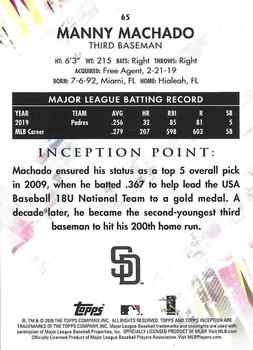 2020 Topps Inception - Purple #65 Manny Machado Back
