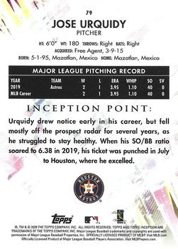 2020 Topps Inception - Red #79 Jose Urquidy Back