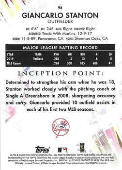 2020 Topps Inception - Blue #96 Giancarlo Stanton Back