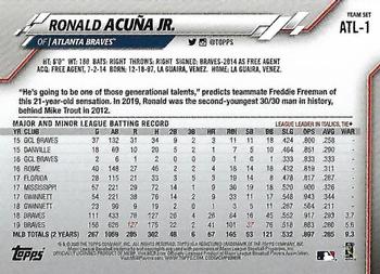 2020 Topps Atlanta Braves #ATL-1 Ronald Acuna Back