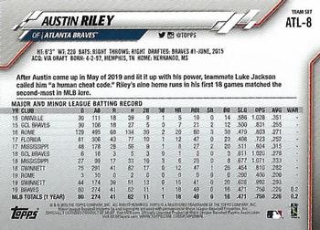 2020 Topps Atlanta Braves #ATL-8 Austin Riley Back