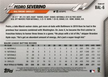 2020 Topps Baltimore Orioles #BAL-6 Pedro Severino Back