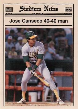 1990 Stadium News Special Edition (unlicensed) #NNO Jose Canseco Front