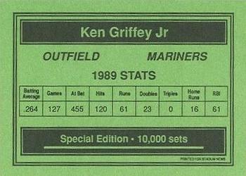 1990 Stadium News Special Edition (unlicensed) #NNO Ken Griffey Jr. Back