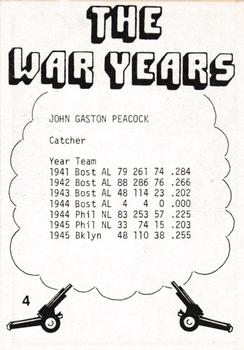 1977 TCMA The War Years - Black Border #4 John Gaston Peacock Back