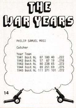 1977 TCMA The War Years - Black Border #14 Phil Masi Back