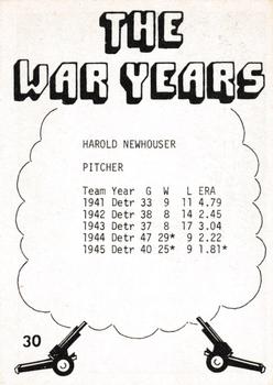 1977 TCMA The War Years - Black Border #30 Hal Newhouser Back