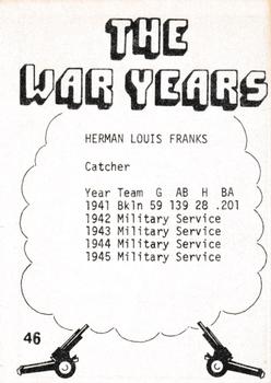 1977 TCMA The War Years - Black Border #46 Herman Franks Back