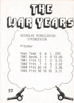 1977 TCMA The War Years - Black Border #52 Nicholas Strincevich Back