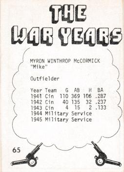 1977 TCMA The War Years - Black Border #65 Mike McCormick Back