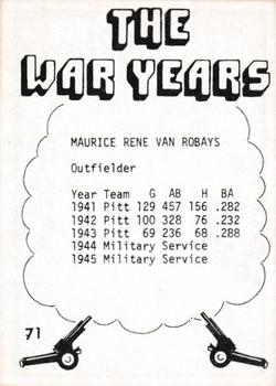 1977 TCMA The War Years - Black Border #71 Maurice Van Robays Back