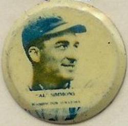 1938 Our National Game Pins (PM8) #NNO Al Simmons Front