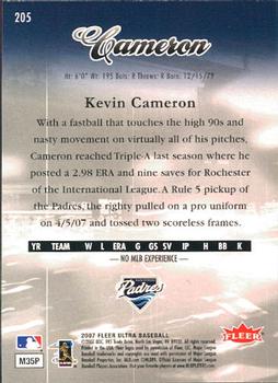 2007 Ultra - Retail #205 Kevin Cameron Back