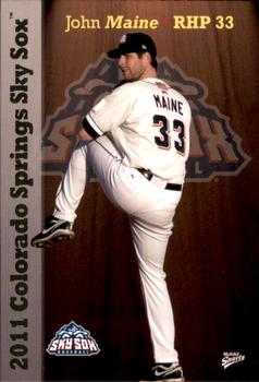 2011 MultiAd Colorado Springs Sky Sox #16 John Maine Front