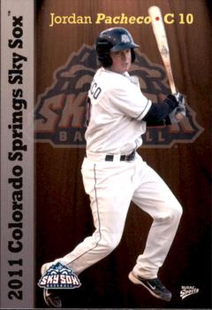 2011 MultiAd Colorado Springs Sky Sox #20 Jordan Pacheco Front