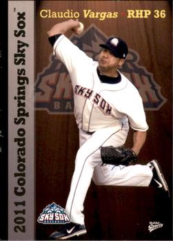 2011 MultiAd Colorado Springs Sky Sox #28 Claudio Vargas Front
