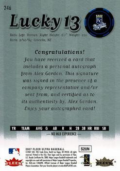 2007 Ultra - Rookie Autographs #246 Alex Gordon Back