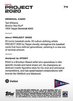 2020 Topps Project 2020 #74 Ted Williams Back