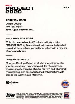 2020 Topps Project 2020 #137 Dwight Gooden Back