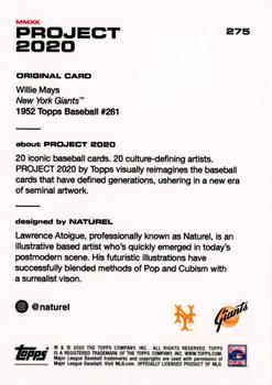 2020 Topps Project 2020 #275 Willie Mays Back