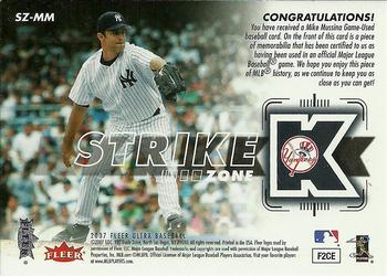 2007 Ultra - Strike Zone Materials #SZ-MM Mike Mussina Back