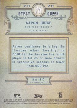 2020 Topps Gypsy Queen - Silver #50 Aaron Judge Back