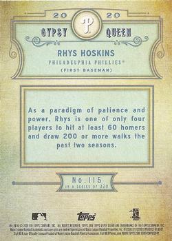 2020 Topps Gypsy Queen - Silver #115 Rhys Hoskins Back