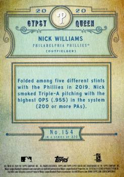 2020 Topps Gypsy Queen - Silver #154 Nick Williams Back