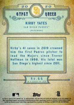 2020 Topps Gypsy Queen - Green #66 Kirby Yates Back