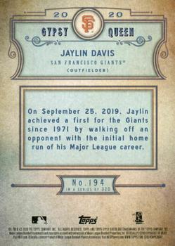 2020 Topps Gypsy Queen - Green #194 Jaylin Davis Back