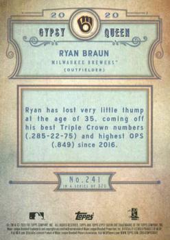 2020 Topps Gypsy Queen - Green #241 Ryan Braun Back