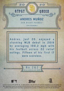 2020 Topps Gypsy Queen - Green #262 Andres Muñoz Back