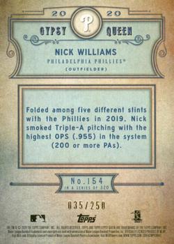 2020 Topps Gypsy Queen - Indigo #154 Nick Williams Back