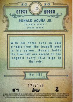 2020 Topps Gypsy Queen - Blue #187 Ronald Acuña Jr. Back