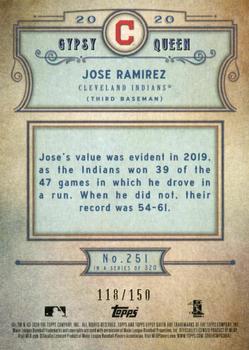 2020 Topps Gypsy Queen - Blue #251 Jose Ramirez Back