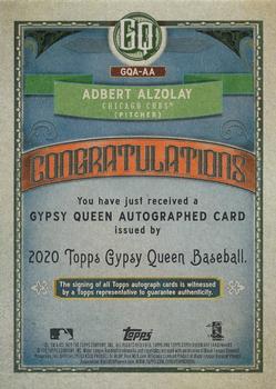 2020 Topps Gypsy Queen - Autographs #GQA-AA Adbert Alzolay Back