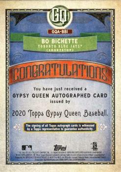 2020 Topps Gypsy Queen - Autographs #GQA-BBI Bo Bichette Back