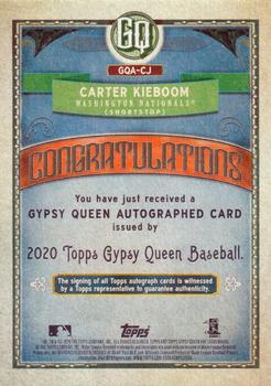 2020 Topps Gypsy Queen - Autographs #GQA-CJ Carter Kieboom Back